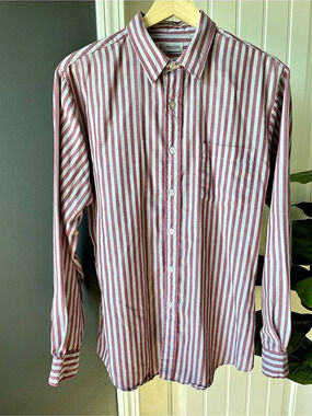 VTG 70s 80s Chess King Striped Button Up Shirt Thin Disco New Wave Men’s M